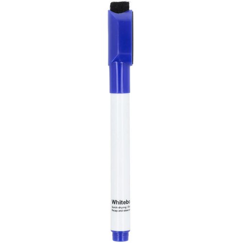 Whiteboardmarker met magneet en wisser blauw