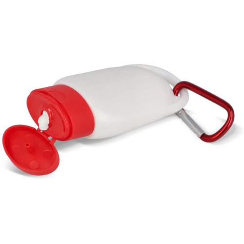 Zonnebrandlotion met Karabijnhaak SPF30 Gerecycled Materiaal rood