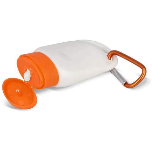 Zonnebrandlotion met Karabijnhaak SPF30 Gerecycled Materiaal oranje