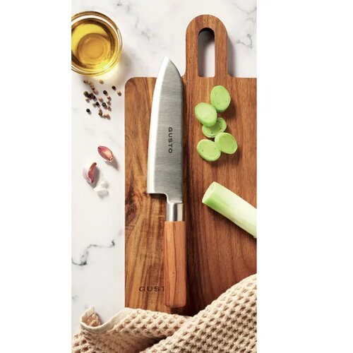 Beukenhouten koksmes Slice zilver