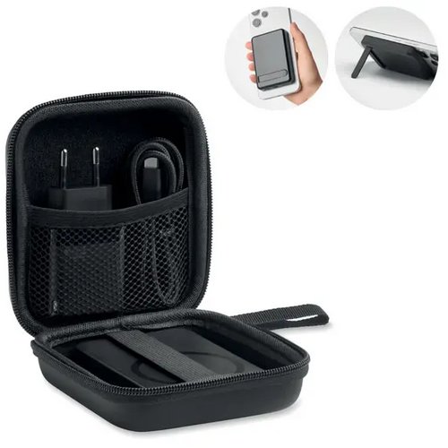 Powerbank reisset 5000mah Atlas zwart