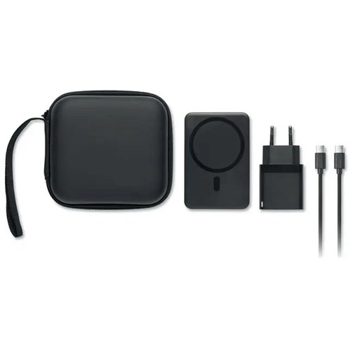 Powerbank reisset 5000mah Atlas zwart