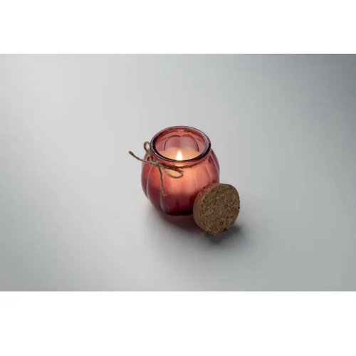 Vanille plantaardige waskaars Pumkin rood