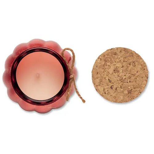 Vanille plantaardige waskaars Pumkin rood