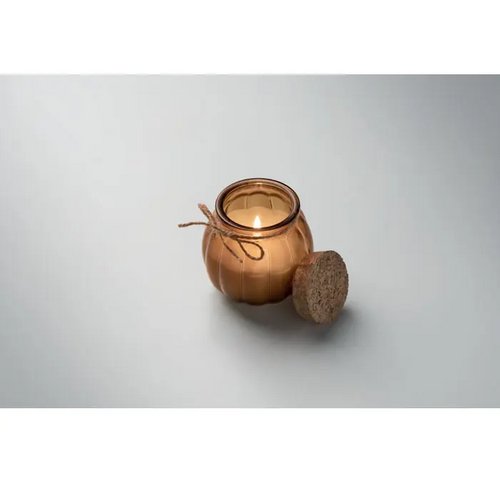Vanille plantaardige waskaars Pumkin bruin