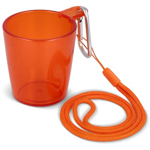 Festival shotglaasje with lanyard transparant / oranje