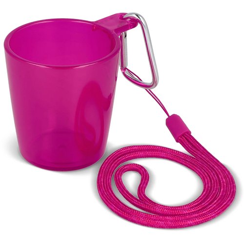 Festival shotglaasje with lanyard transparant / roze