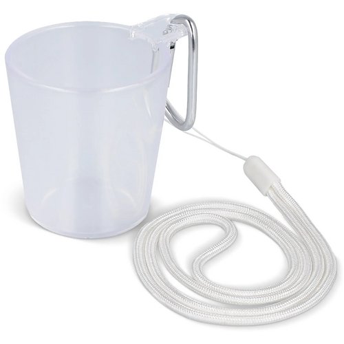 Festival shotglaasje with lanyard transparant / wit