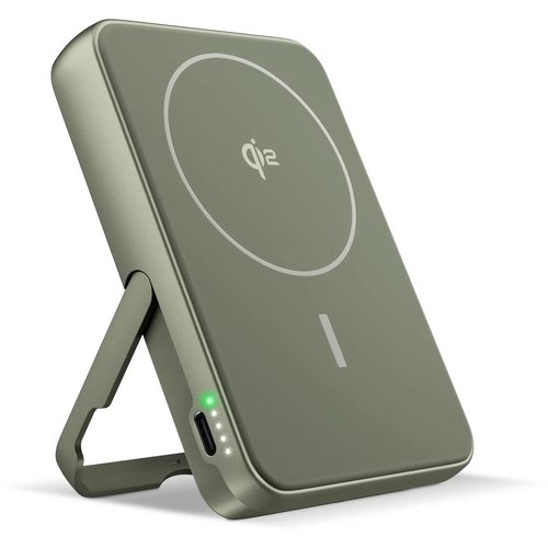 Fresh 'n Rebel Draadloze Powerbank 10000mAh Geschikt voor MagSafe dried green