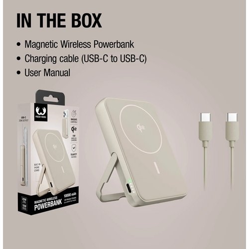 Fresh 'n Rebel Draadloze Powerbank 10000mAh Geschikt voor MagSafe beige