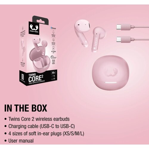 Fresh 'n Rebel Twins Core 2 Oordopjes roze