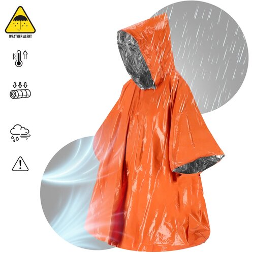 Outdoor Survival 2-in-1 thermische poncho oranje