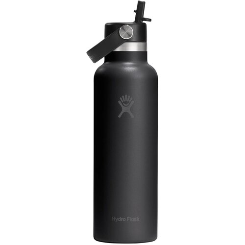 Hydro Flask Standard Mouth With Flex Straw Cap 621 Ml Waterfles Zwart