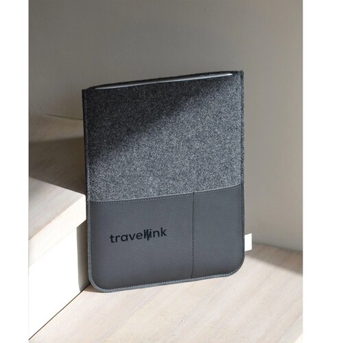 Recycled Felt & Apple Leather Laptop Sleeve 16"